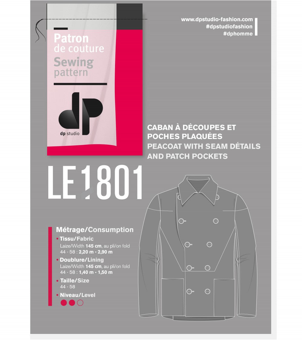 Le 1801 Caban à découpes et poches plaquées