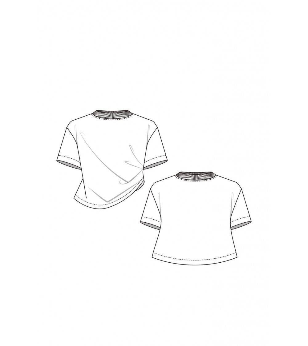 Top à plis, asymétrique
