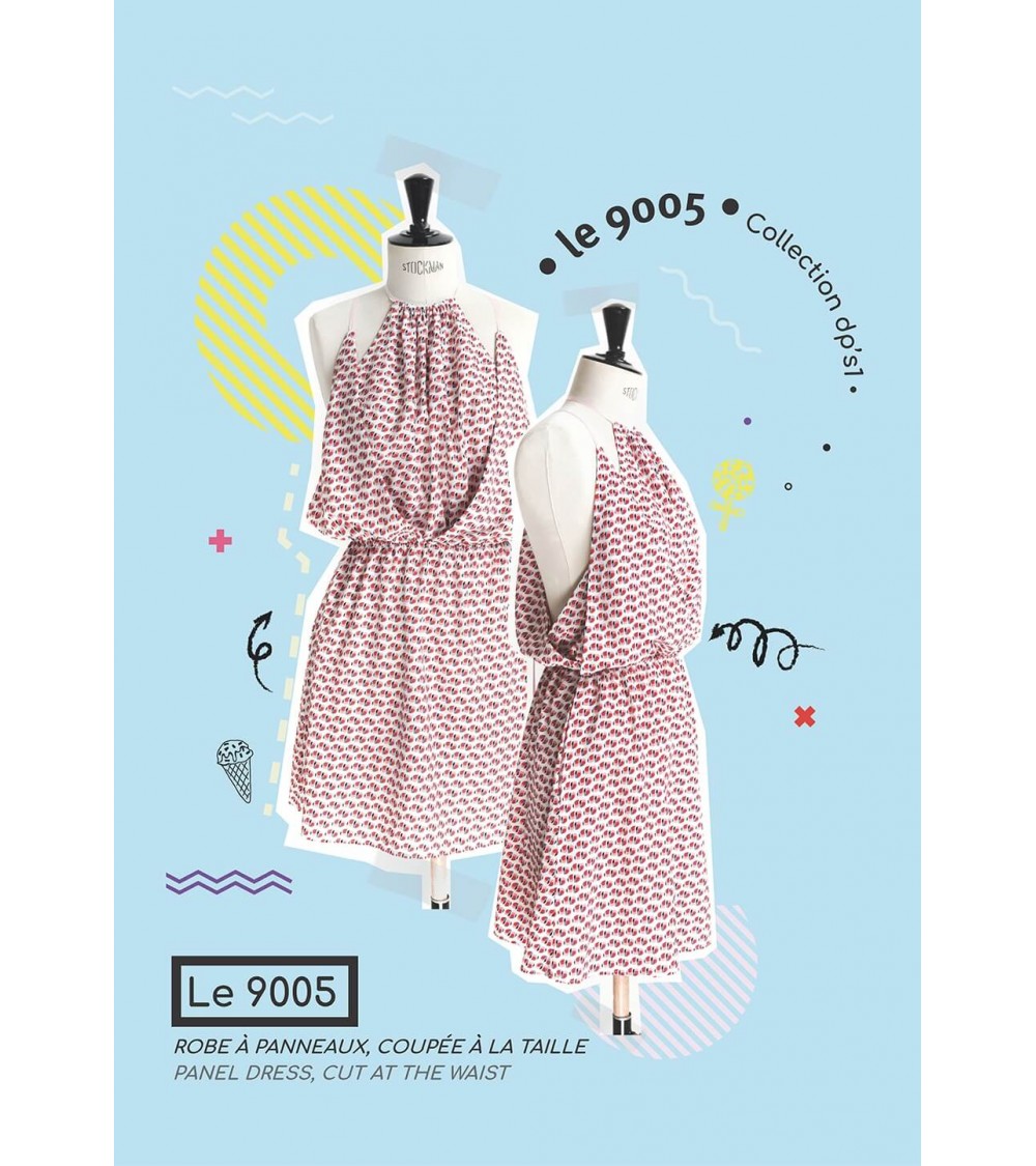 Robe à panneaux, coupée à la taille