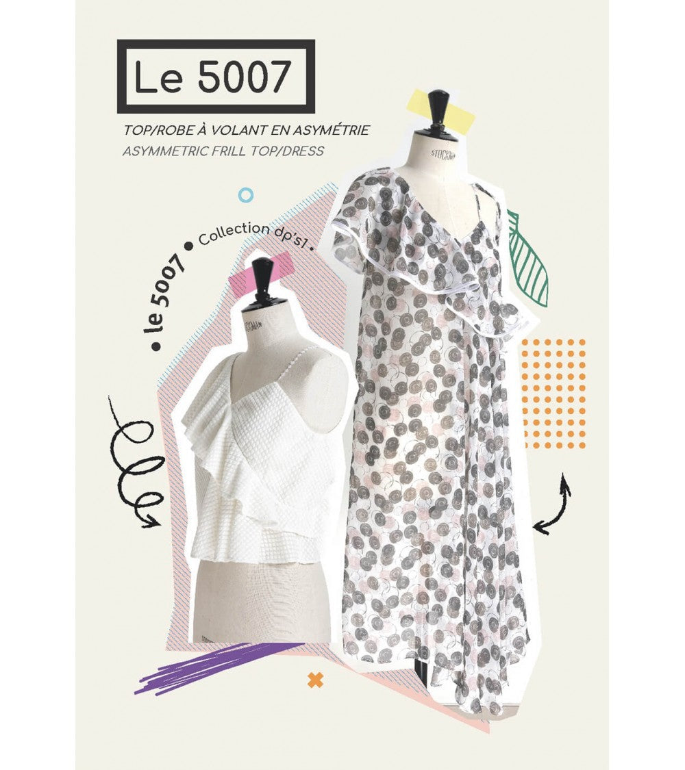 Top/robe à volant en asymétrie