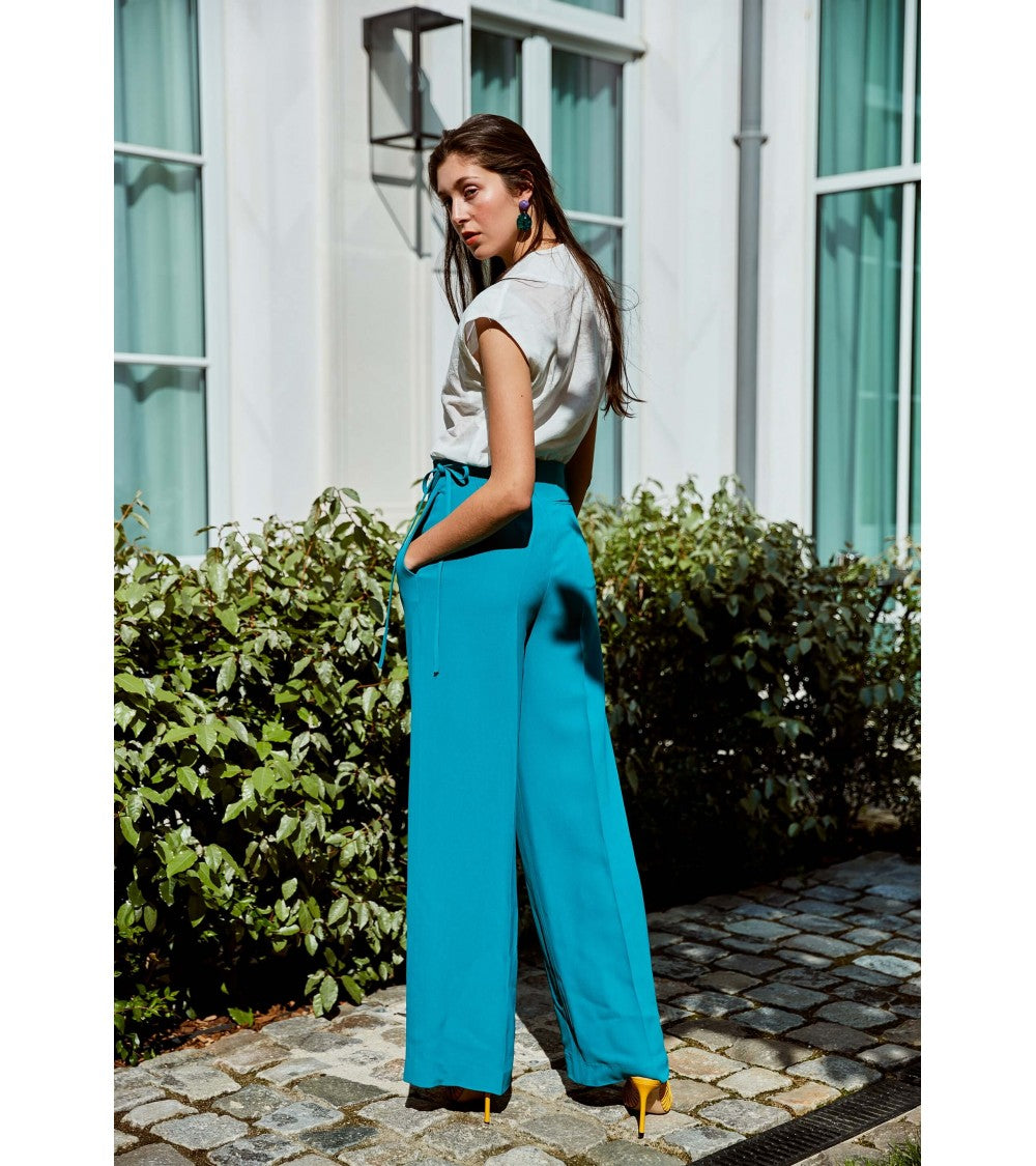 Le 308 Théo - Pantalon droit taille haute chocolat