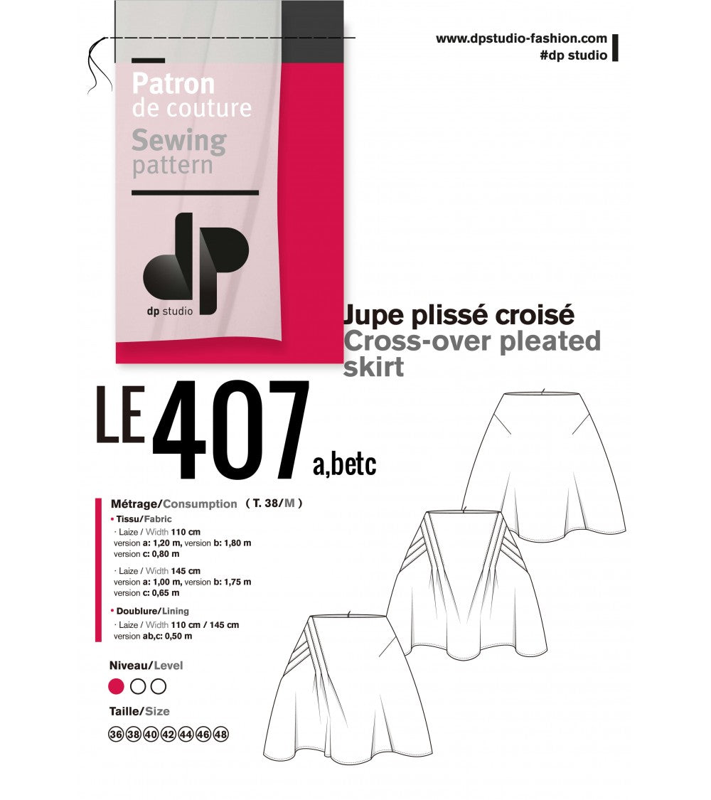le 407a b et c - Jupe plissé croisé