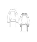 Le 000a et b - Robe longue blousante avec col retourné
