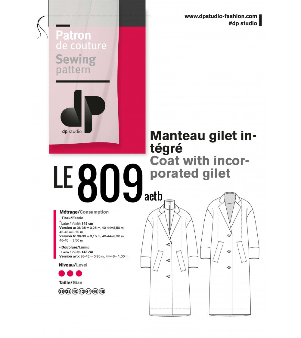 le 809a et b - Manteau gilet intégré