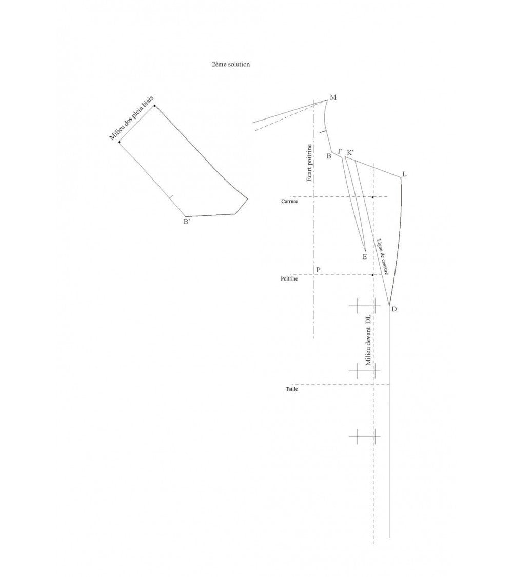 Pince sous le col tailleur pour incurver sa ligne de cassure