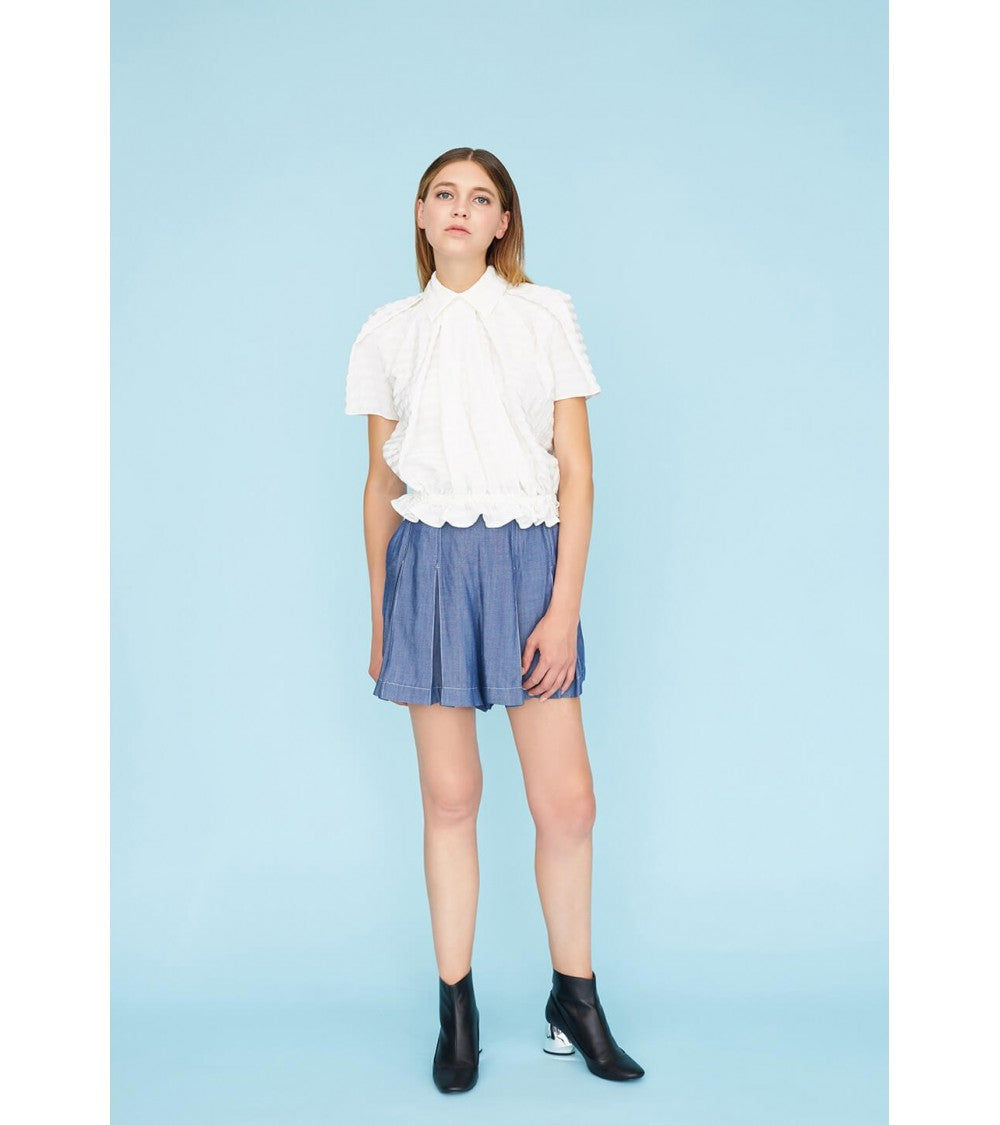 Blouse à plis creux et élastique à la taille