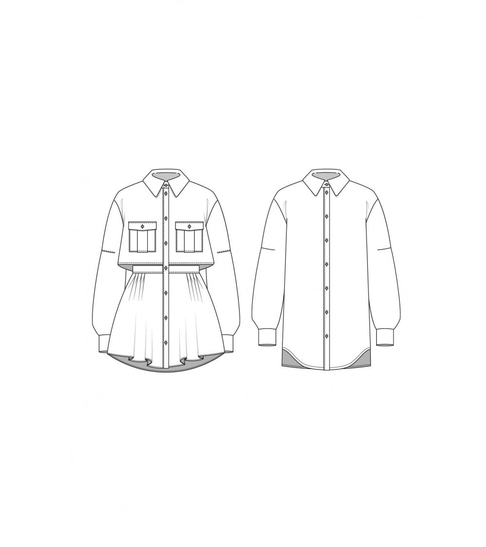 Robe/chemise ample et déstructurée, en deux parties