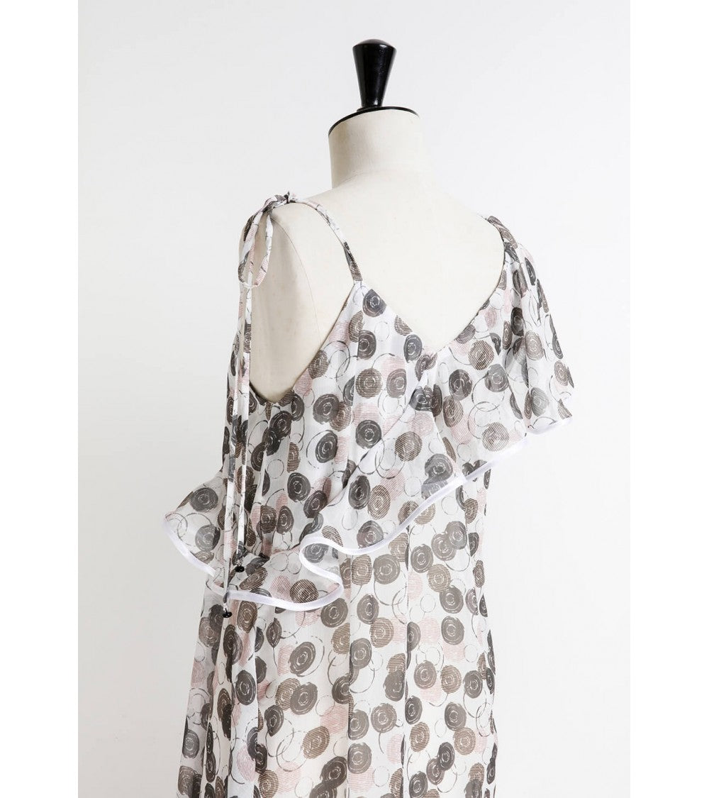 Top/robe à volant en asymétrie