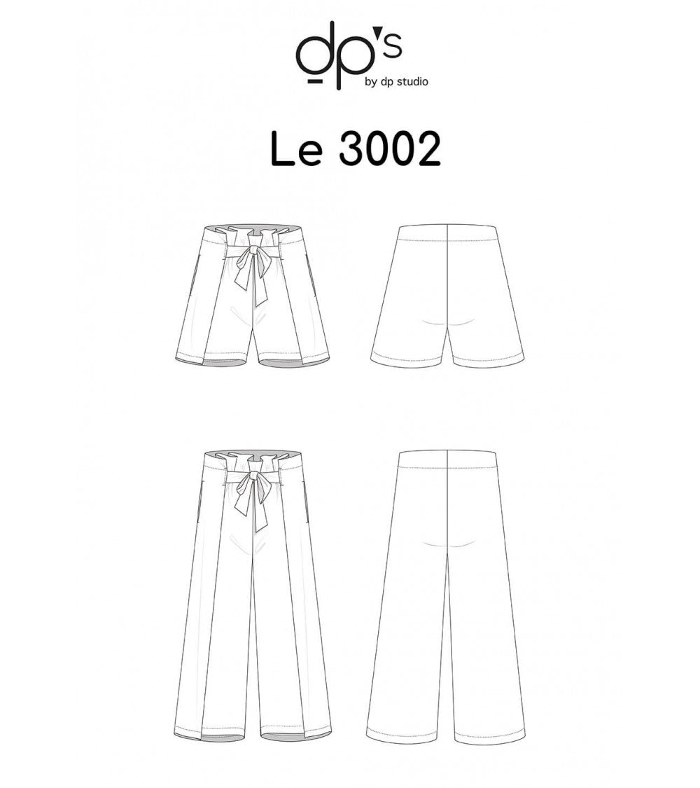 Short/Pantalon ceinturé, à plis
