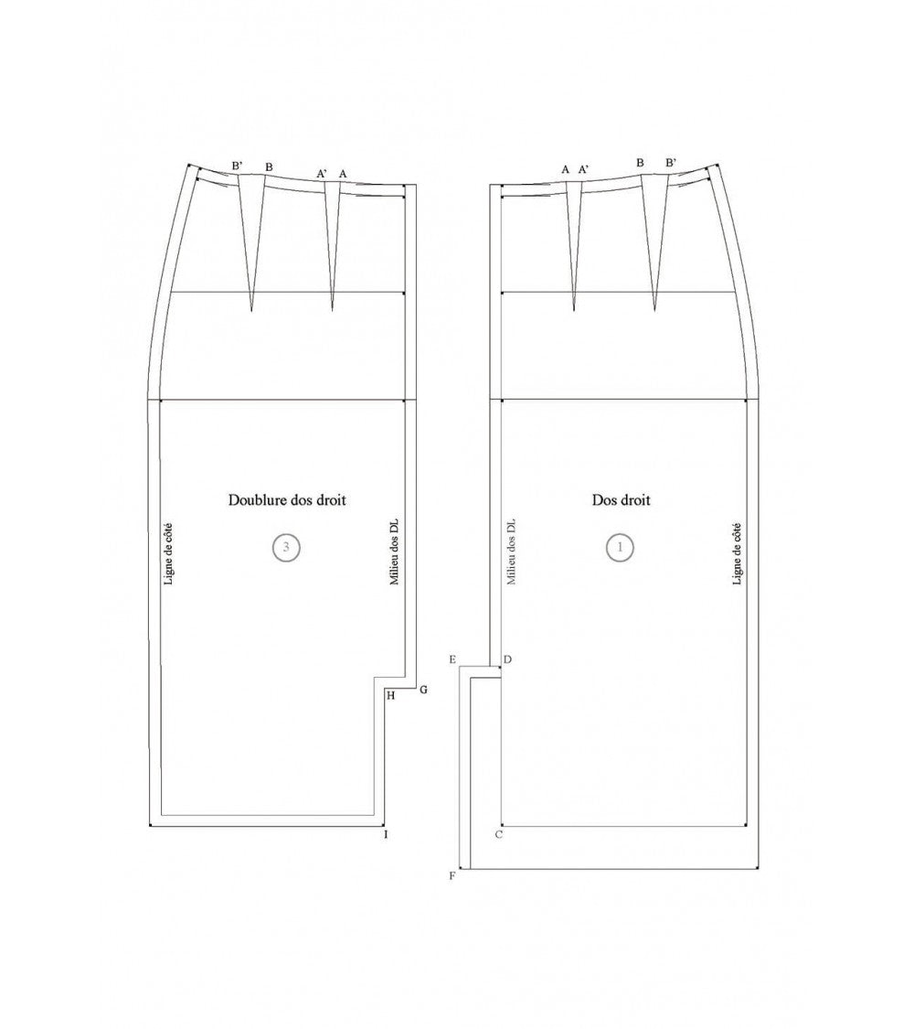 Fente couchée pour la jupe de base (prêt-à-porter)