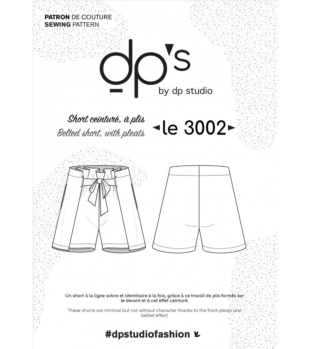 Short/Pantalon ceinturé, à plis
