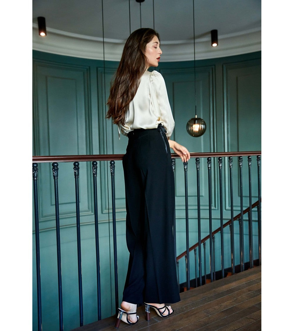 Le 308 Théo - Pantalon droit taille haute chocolat