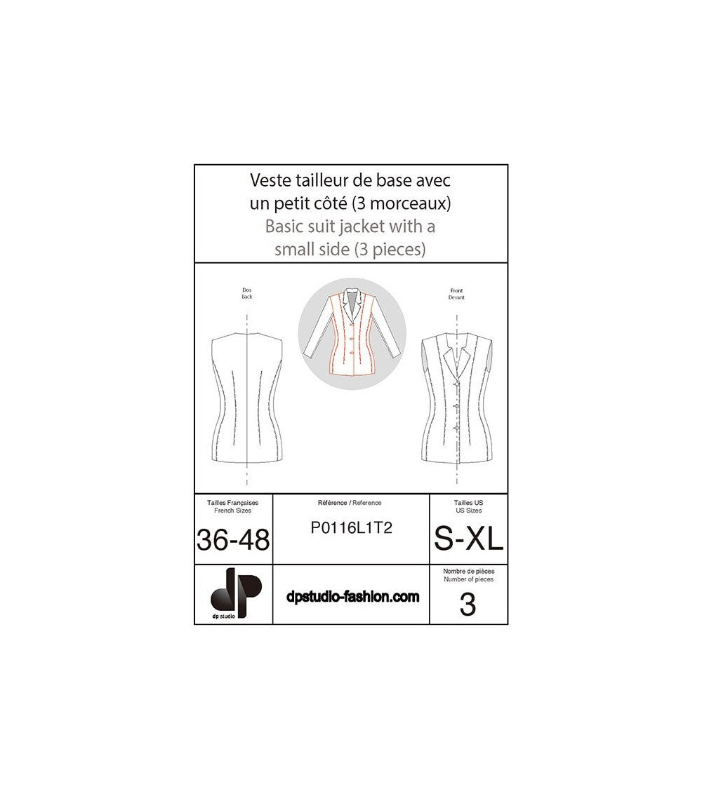 Veste tailleur de base, avec un petit côté ( 3 morceaux )