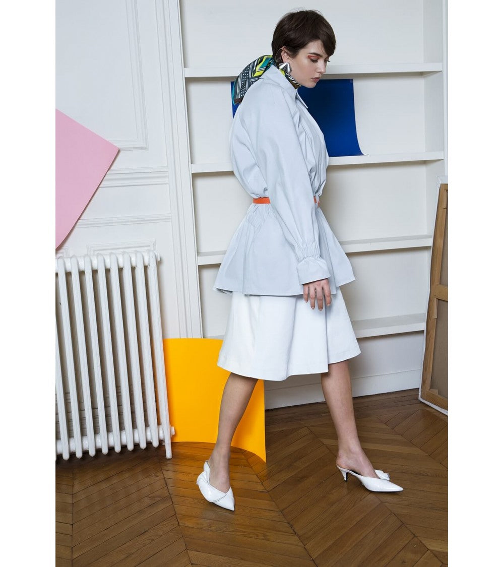 Parka manches effet raglan, ceinturée