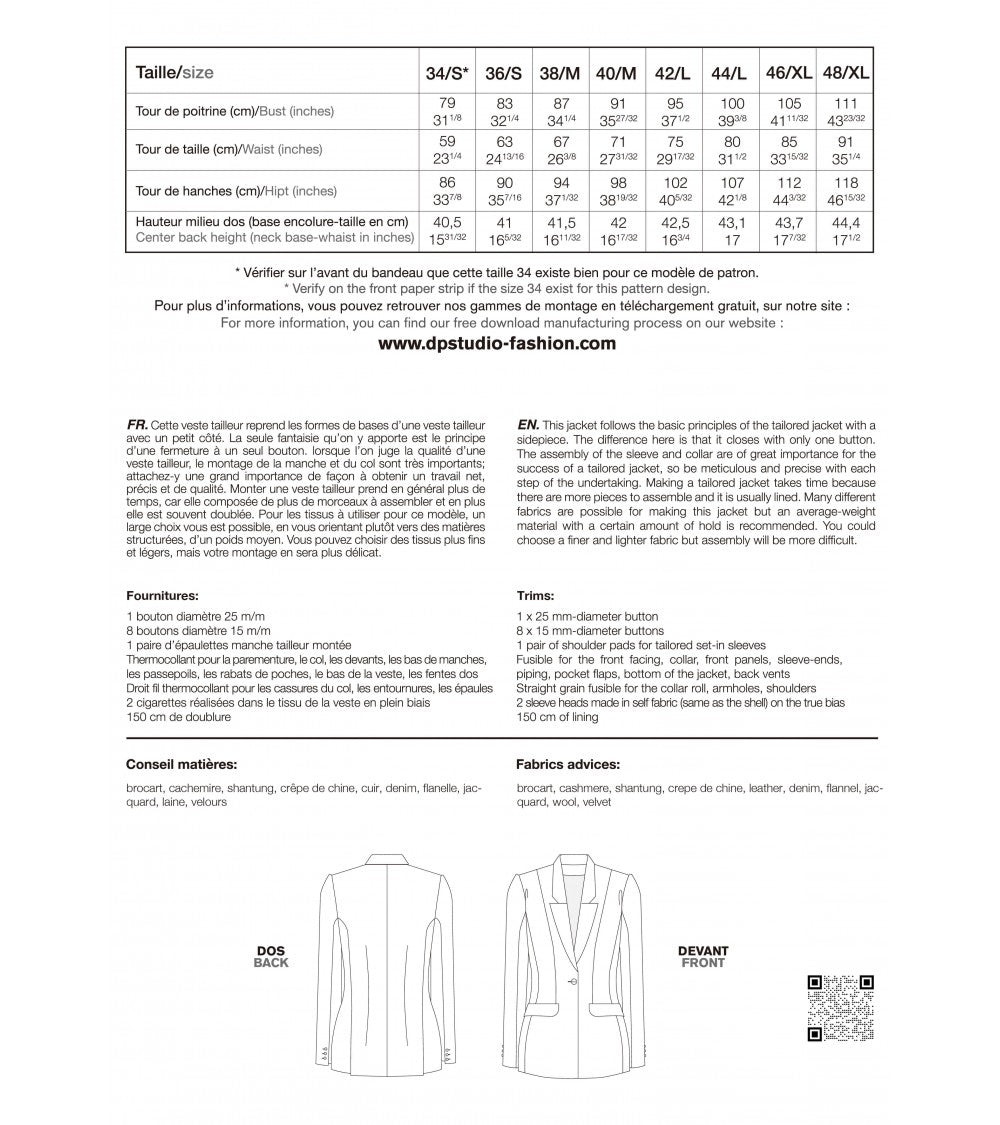 Le 100 - Veste tailleur, un bouton