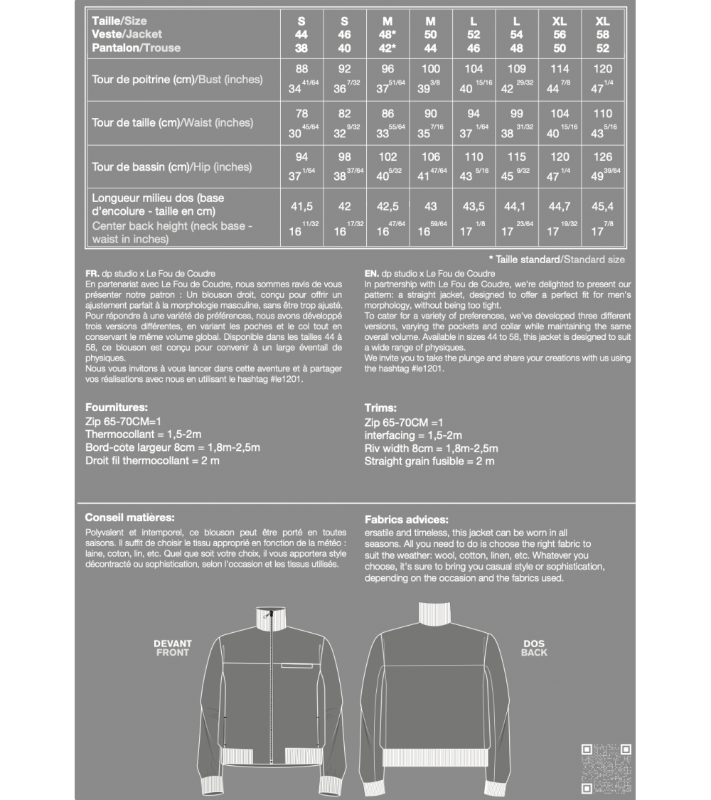Le 1201 Blouson droit