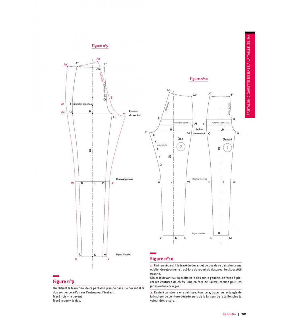 Pantalon cigarette de base à la taille (slim)