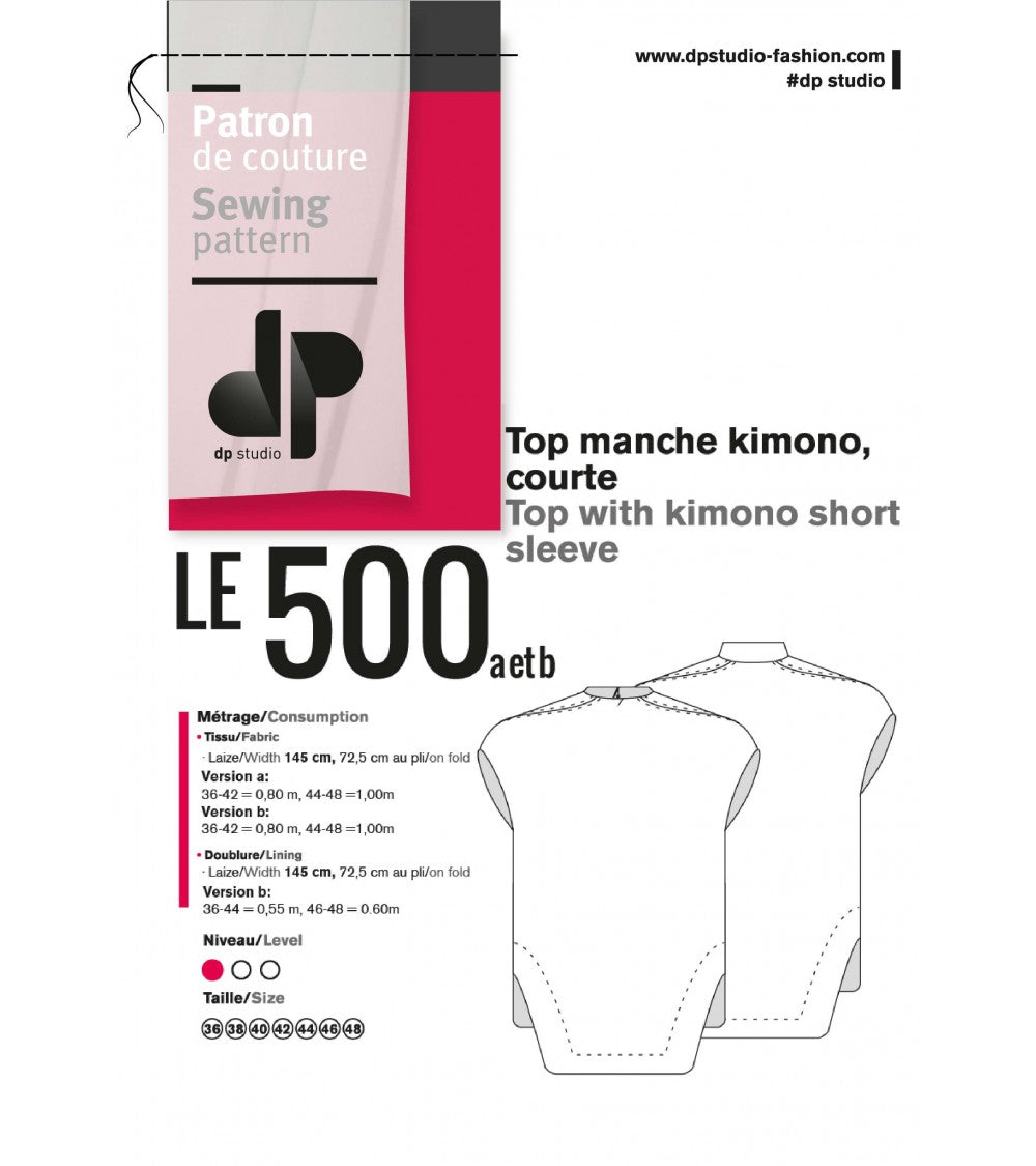 Top manche kimono, courte