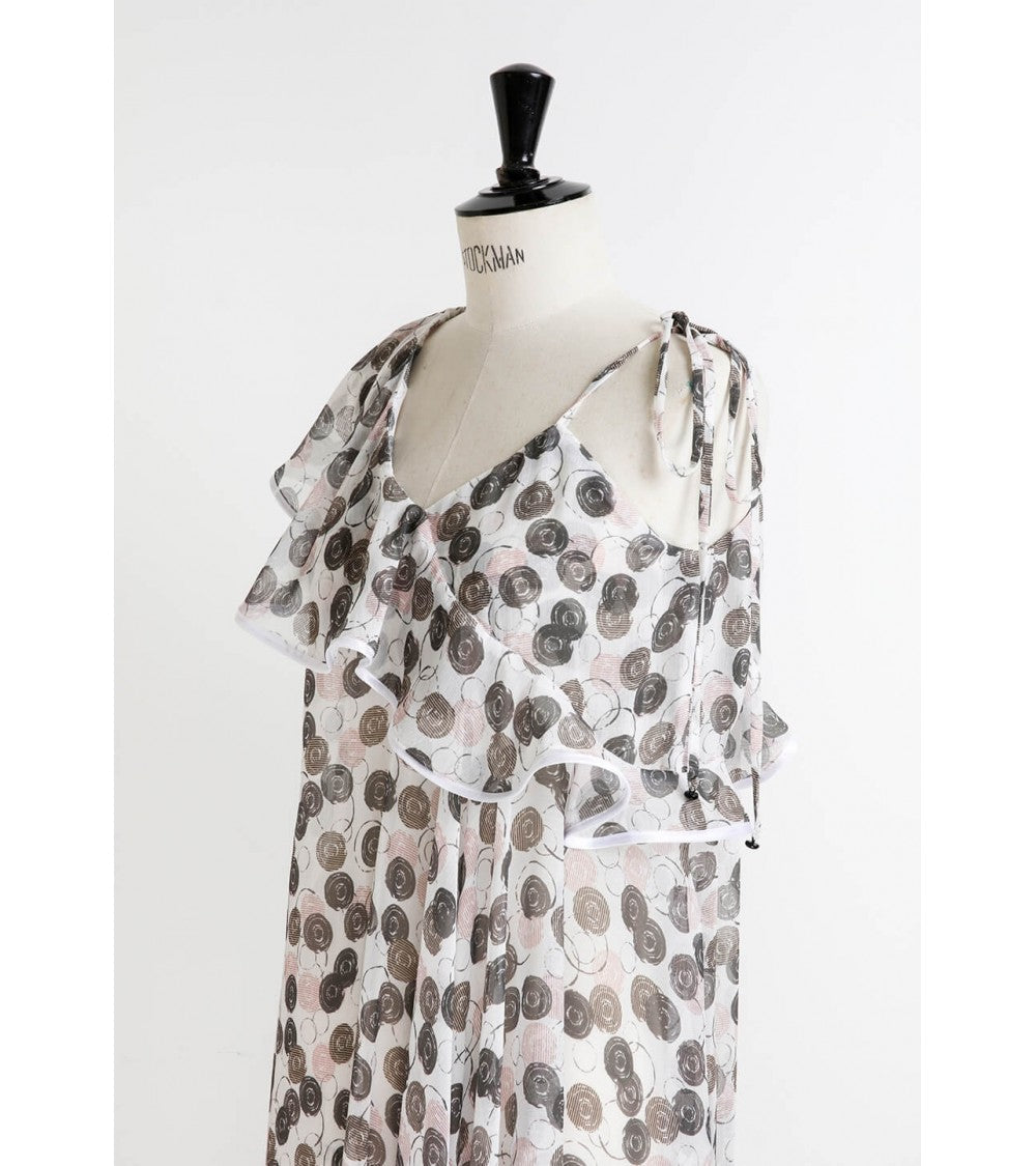 Top/robe à volant en asymétrie