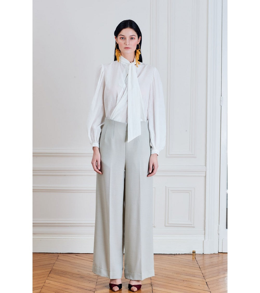 Le 308 Théo - Pantalon droit taille haute chocolat