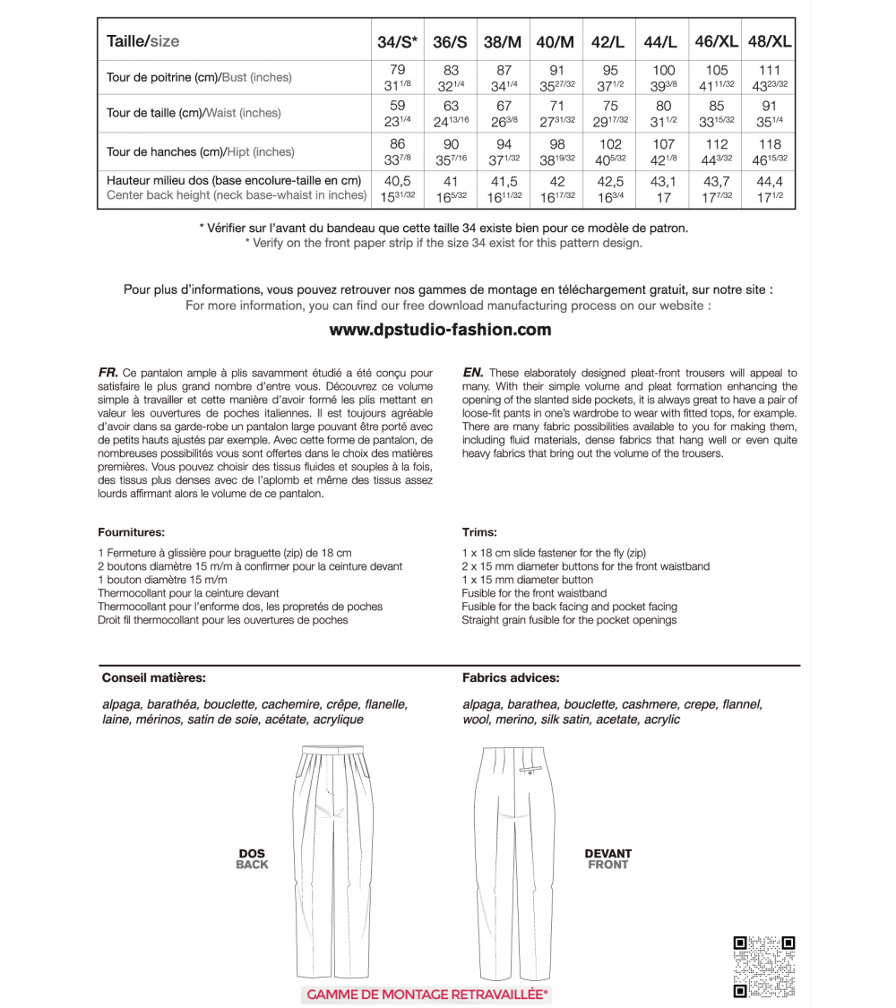 Le 301 Pantalon ample à plis PDF