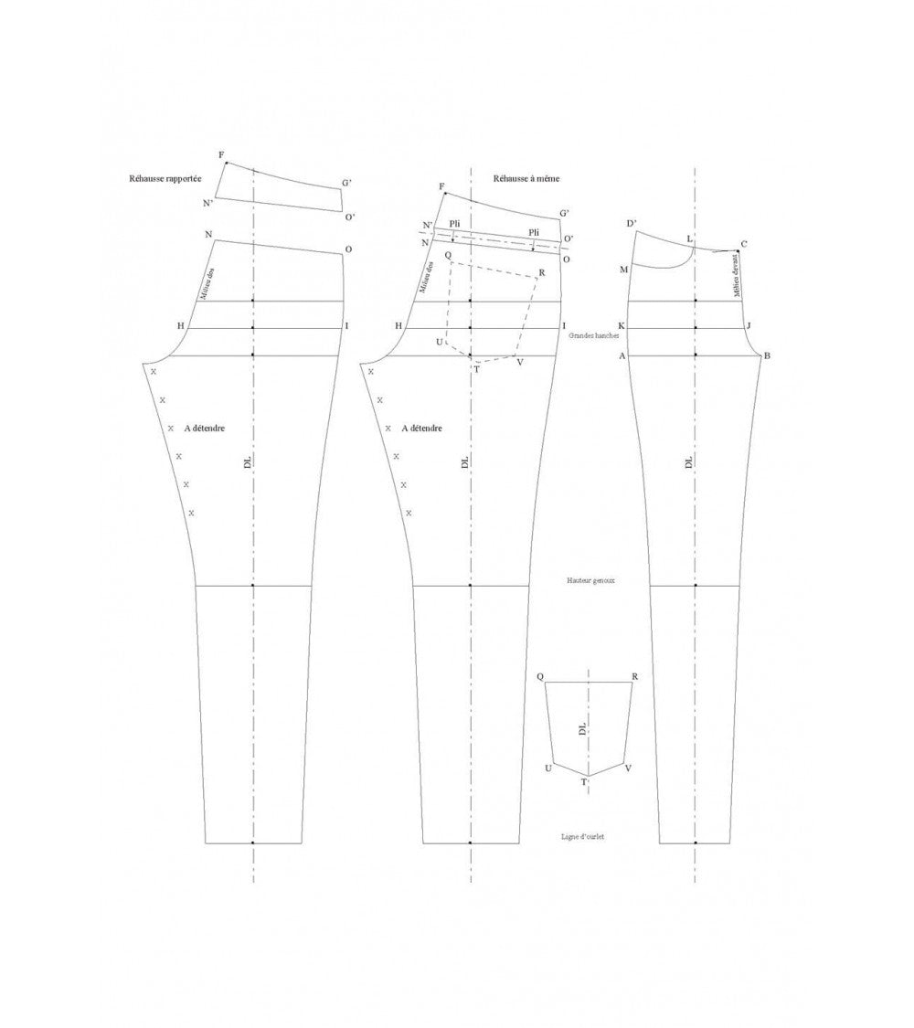 Pantalon cigarette de base taille basse (slim)