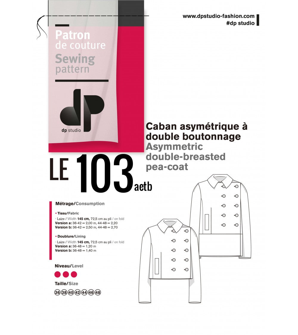 Le 103a et b - Caban asymétrique à double boutonnage