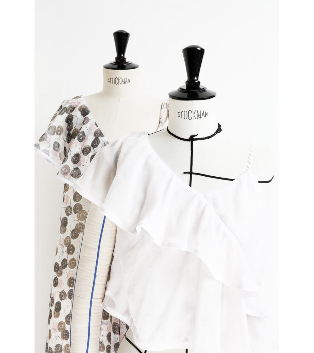 Top/robe à volant en asymétrie