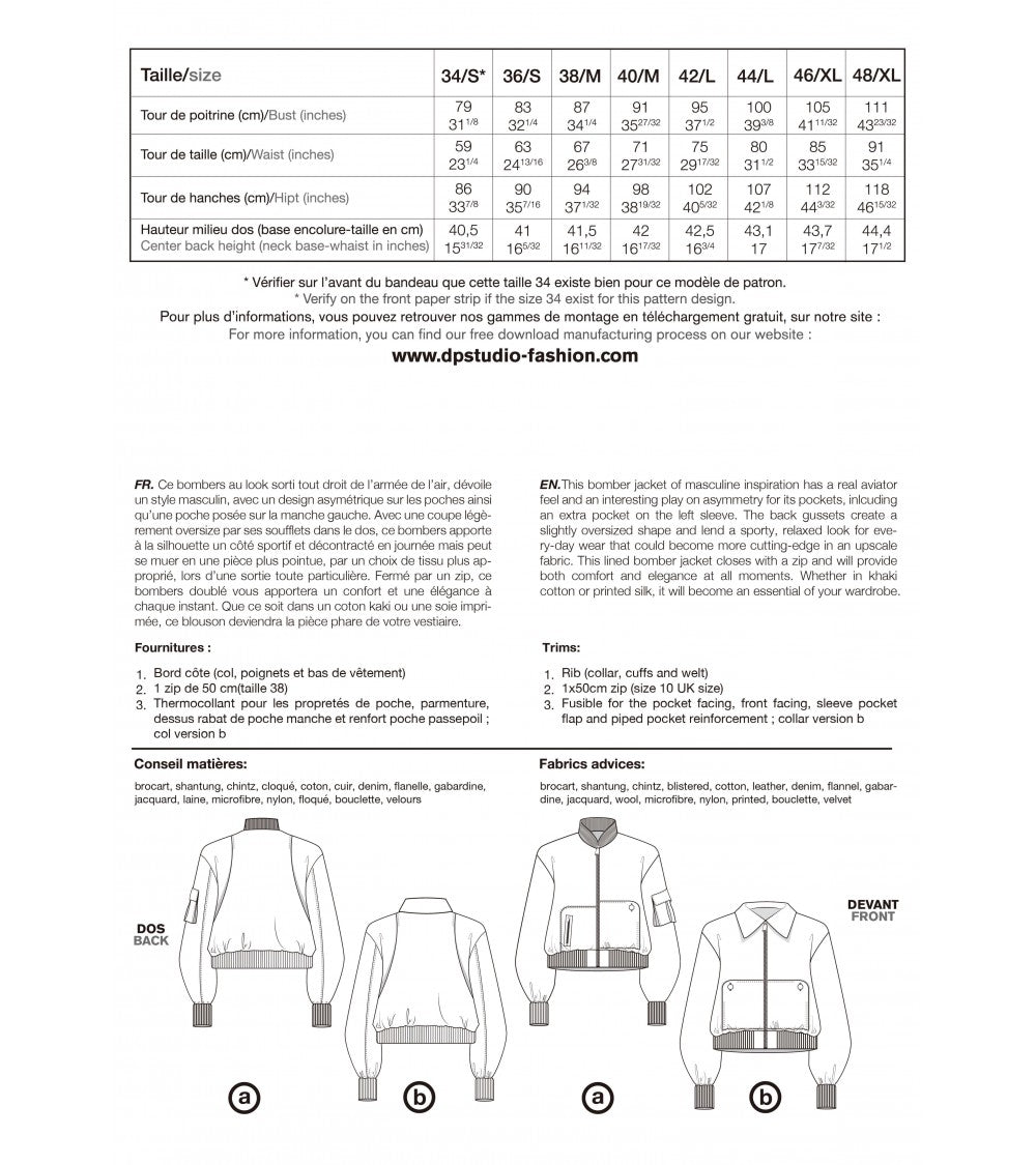 Le 203 - Bomber jacket with asymmetric pockets