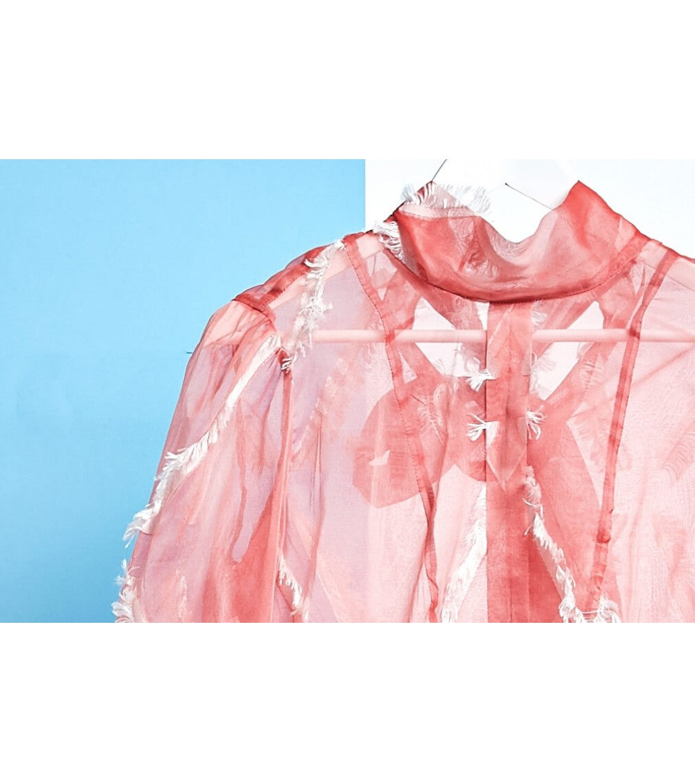 Chemisier à plastron et col noué