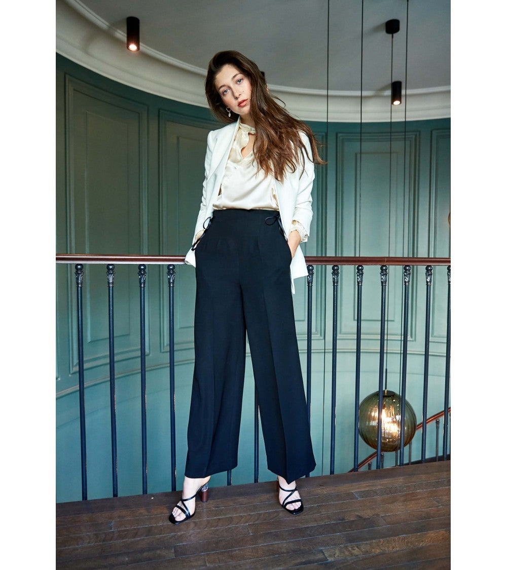 Le 308 Théo - Pantalon droit taille haute chocolat