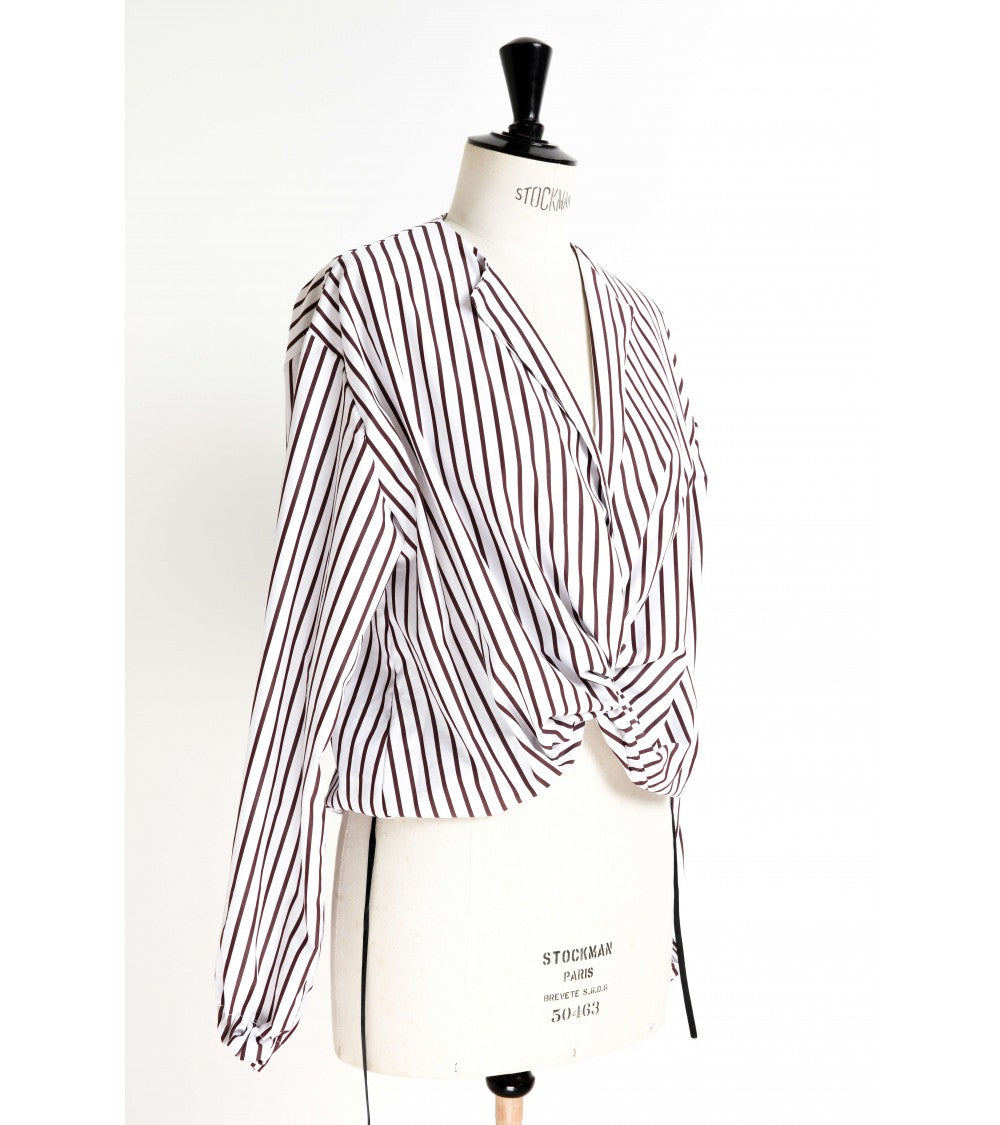 Blouse nouée avec ou sans manche