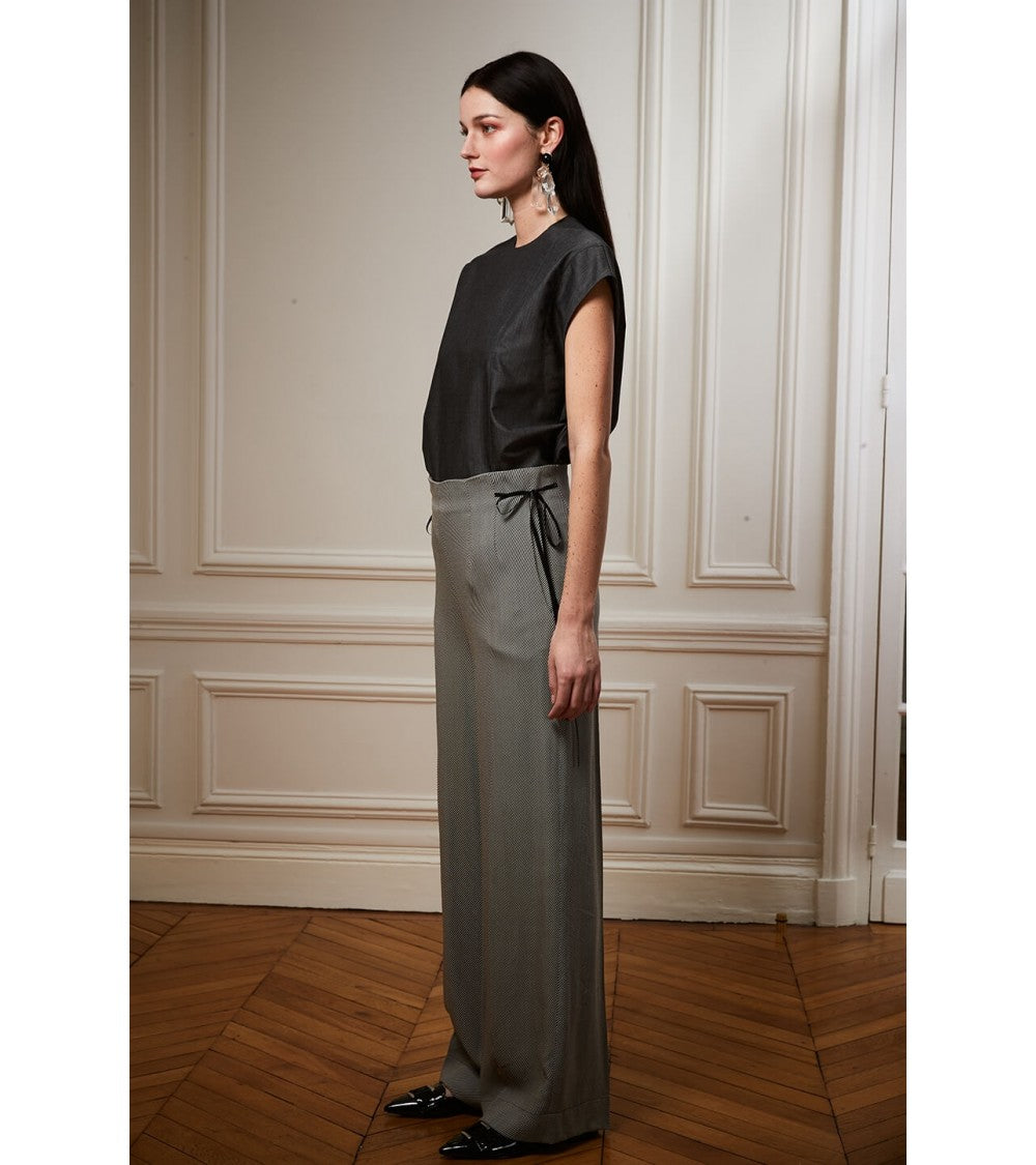 Le 308 Théo - Pantalon droit taille haute chocolat
