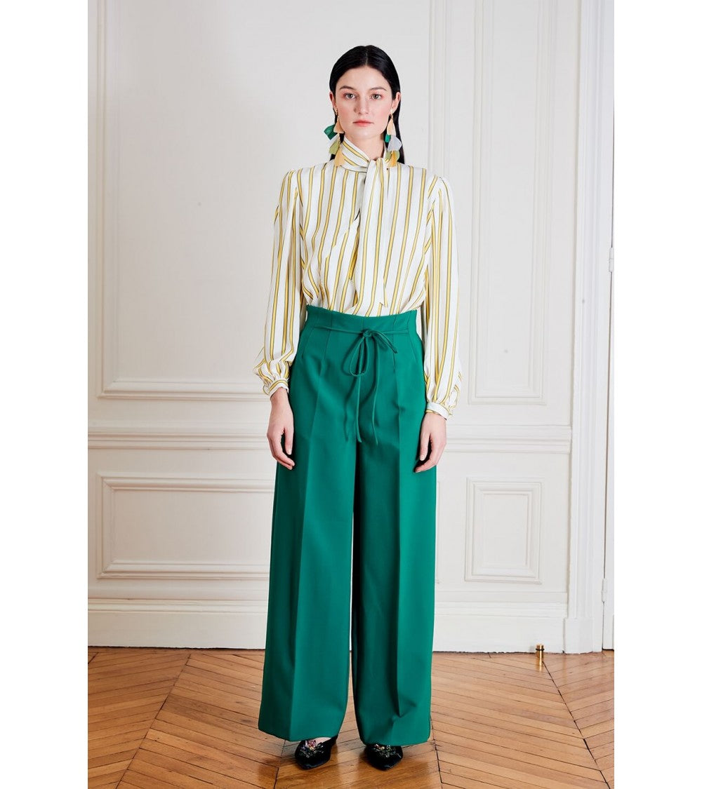 Le 308 Théo - Pantalon droit taille haute chocolat