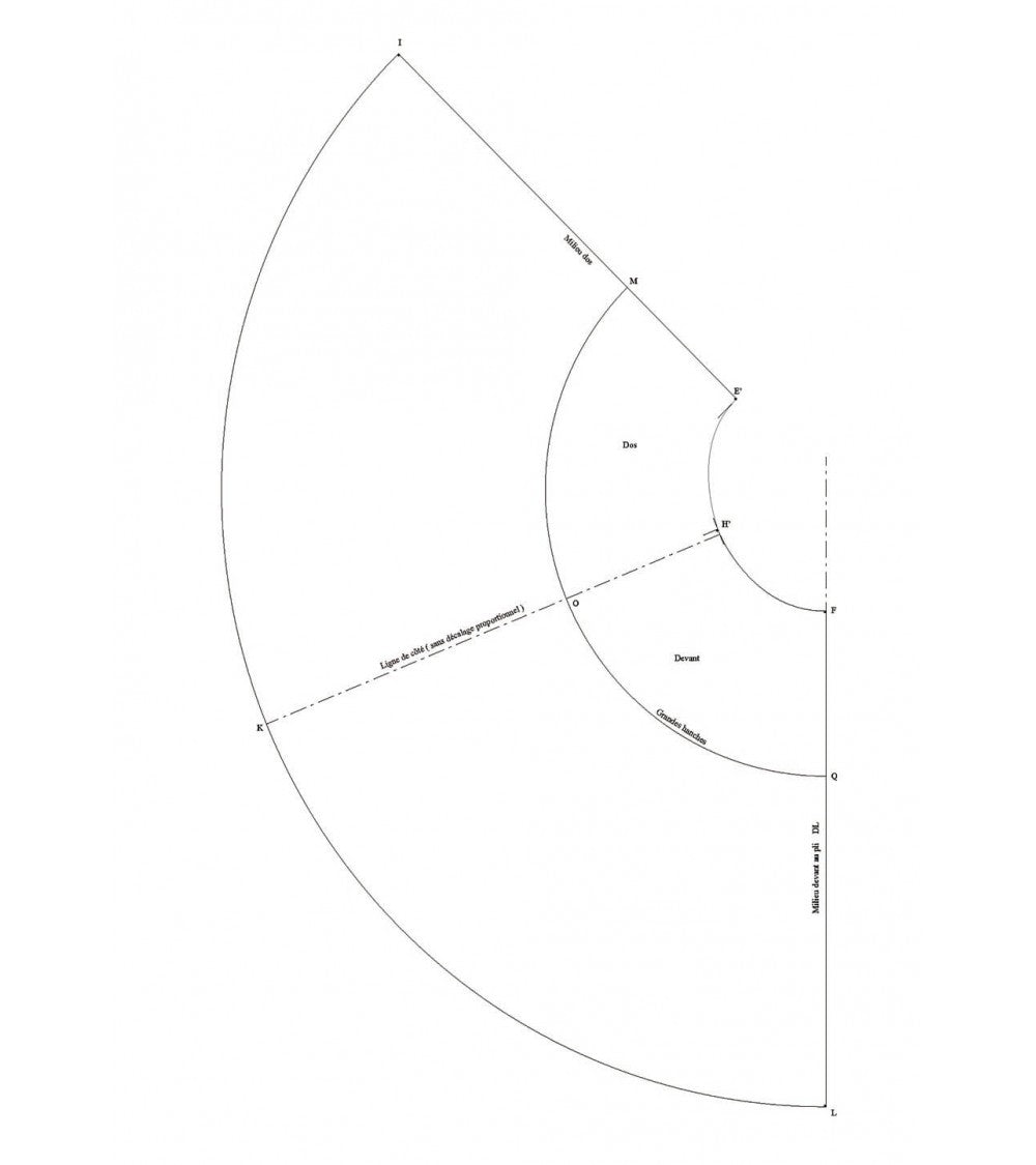 Jupe trois quart de cercle
