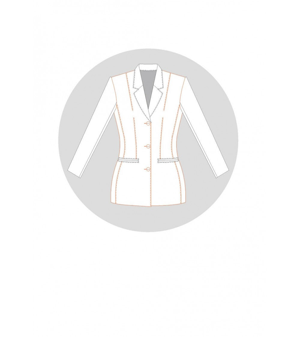 Passage de pince dans une découpe de poche sans découpe bretelle (veste tailleur de base)