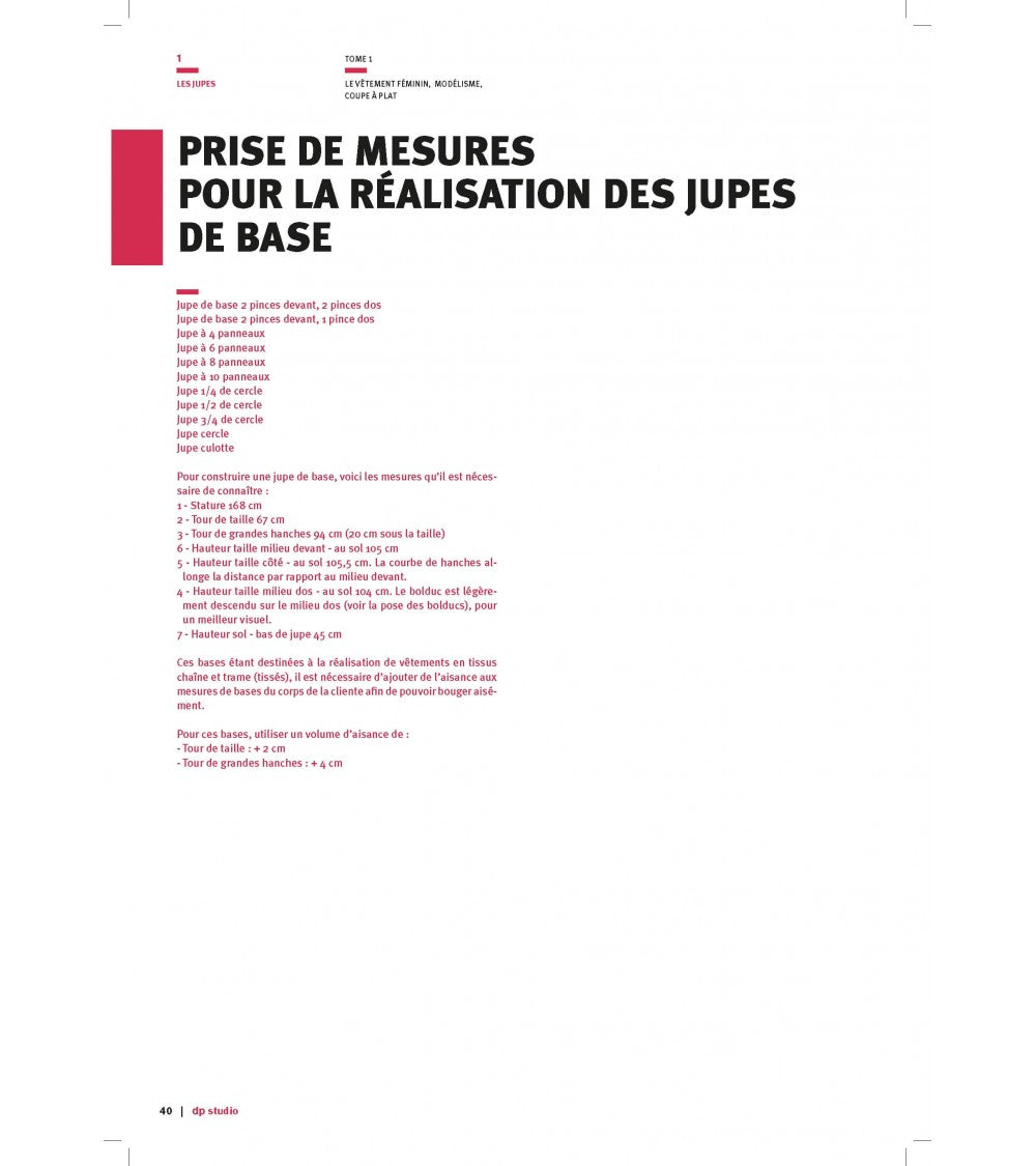 Prise de mesures pour les jupes de bases