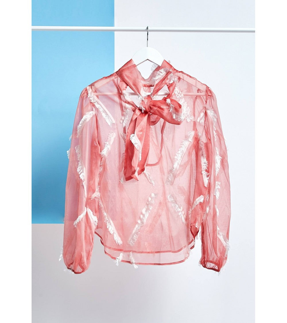 Chemisier à plastron et col noué