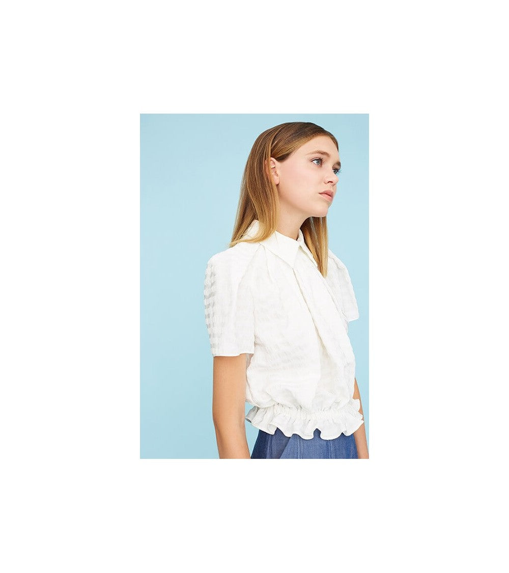 Blouse à plis creux et élastique à la taille