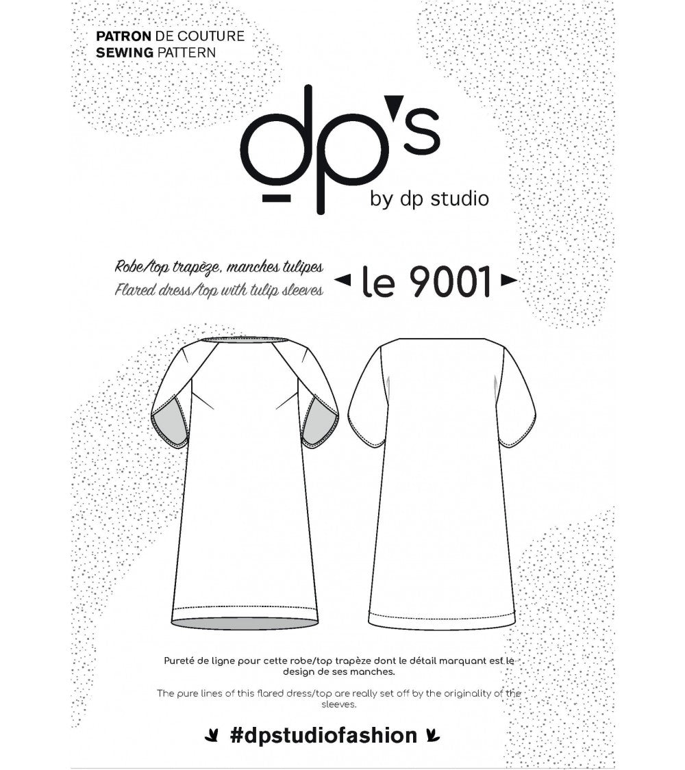 Robe/top trapèze, manches tulipes