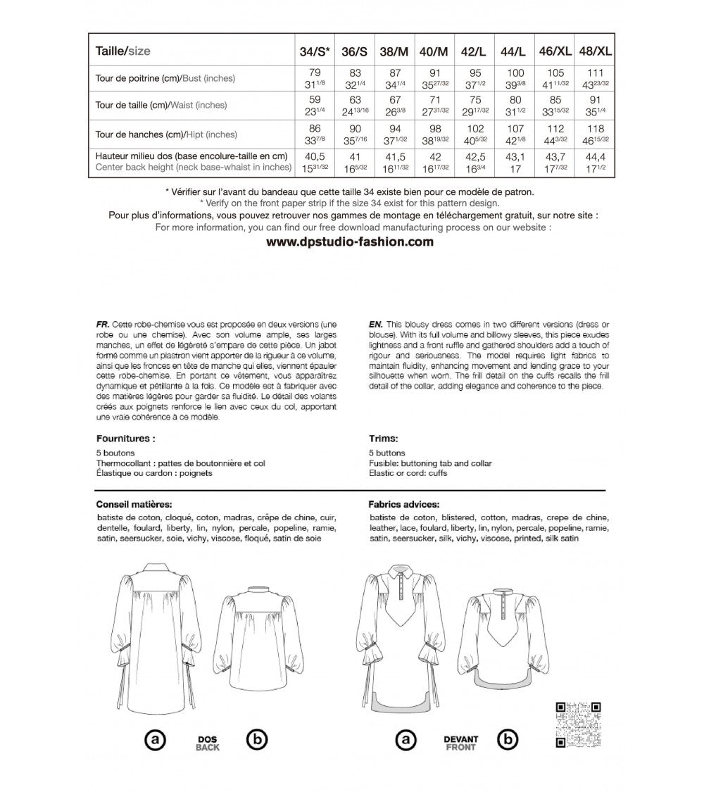 le 605a et b - Blouse-robe
