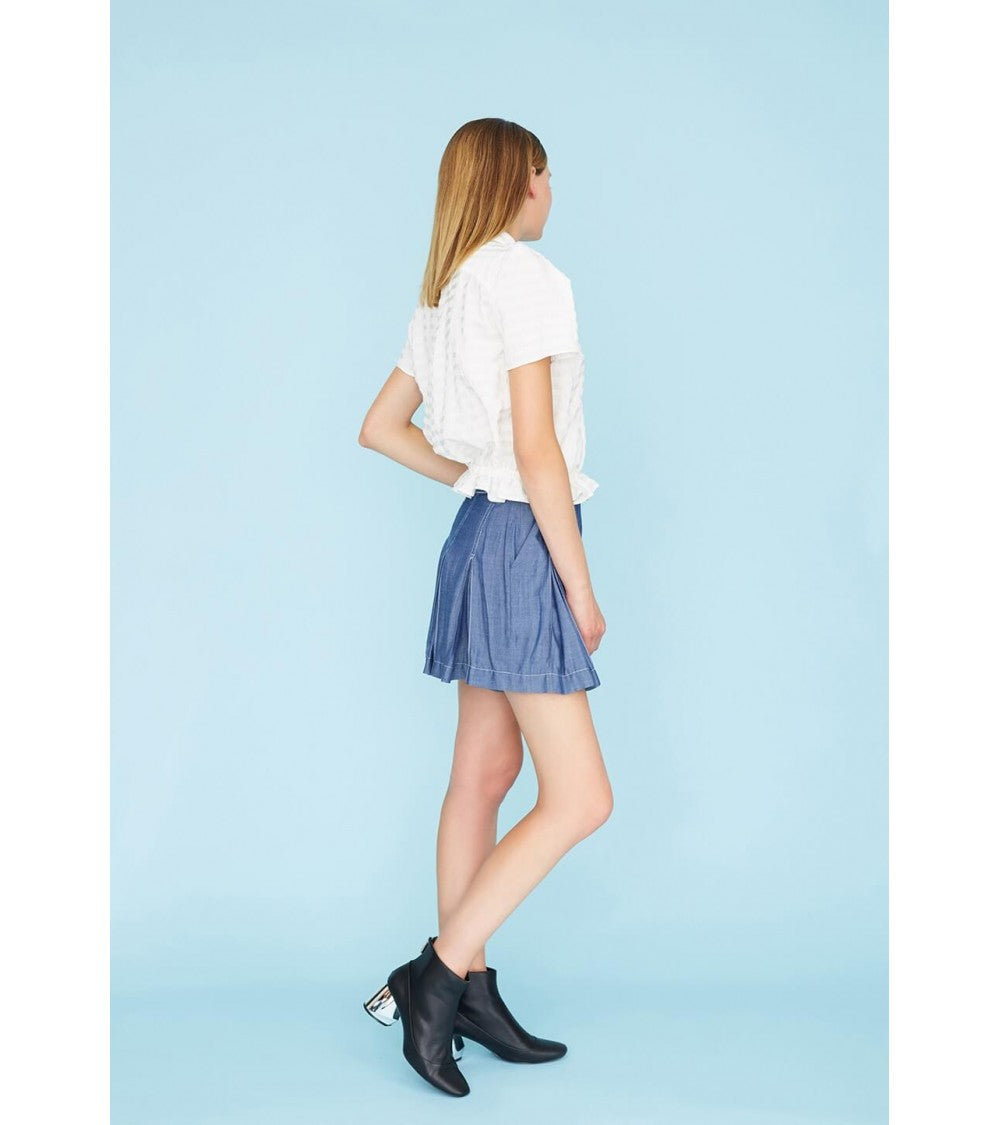 Blouse à plis creux et élastique à la taille