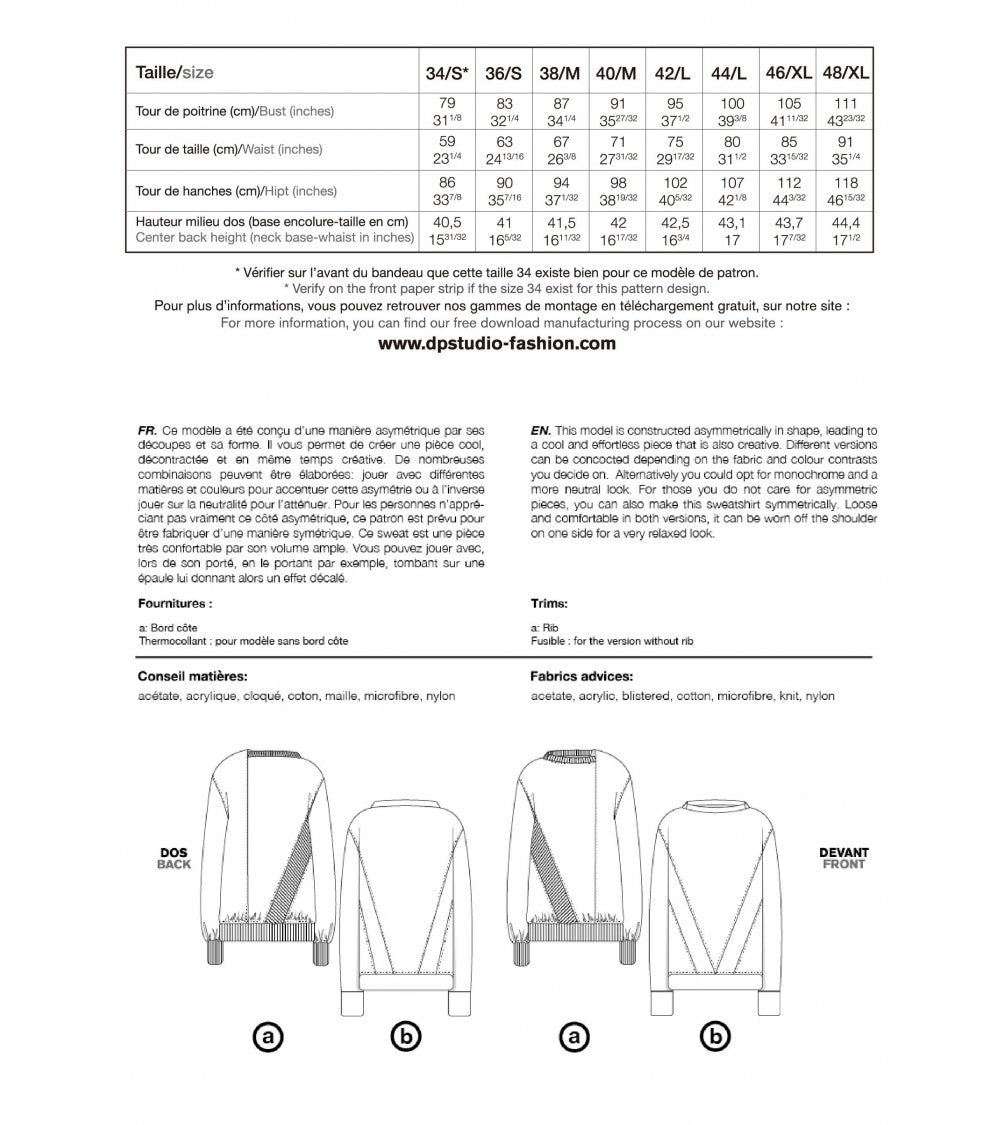 le 506a et b -Sweat asymétrique