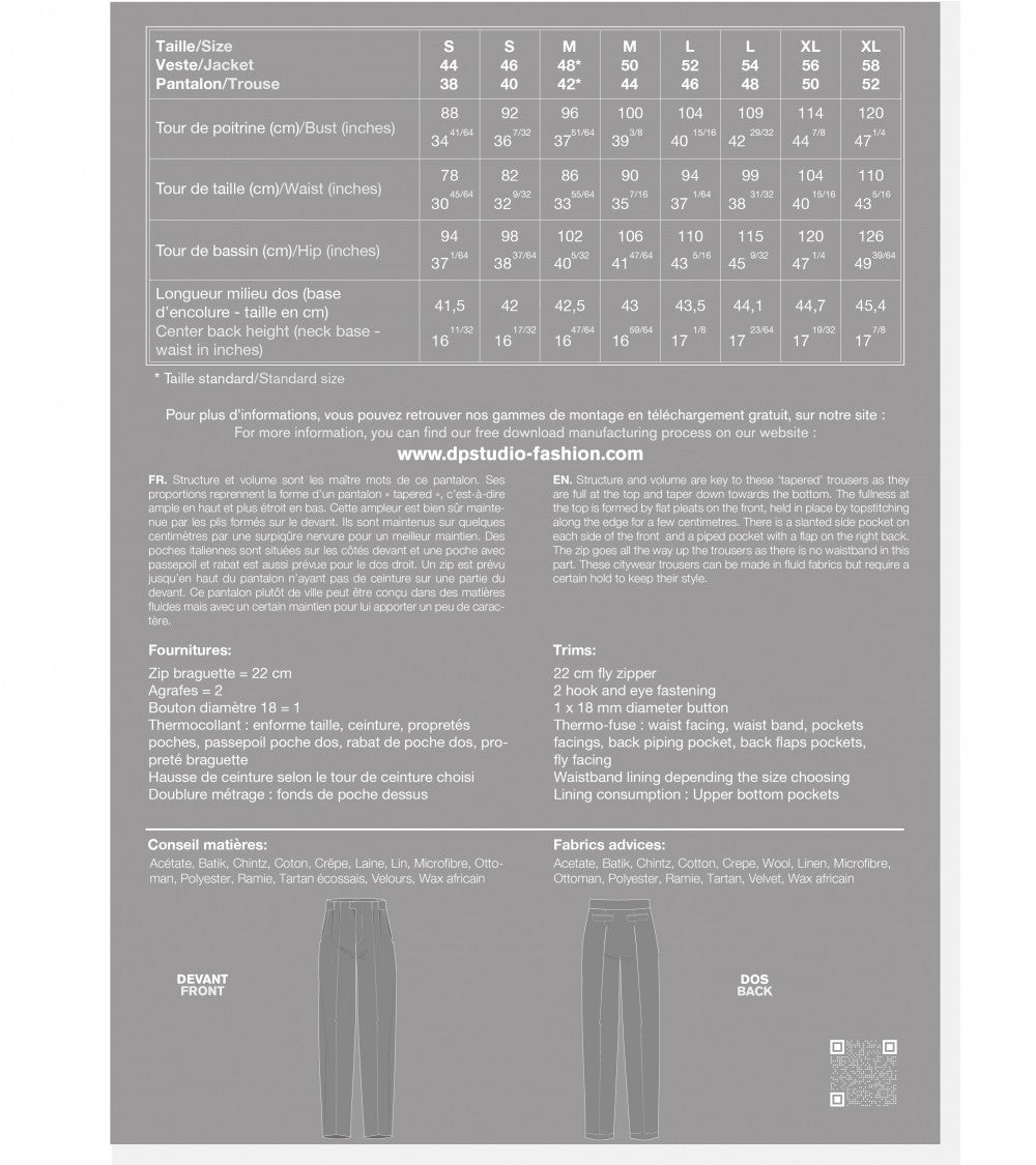 Le 1300 Pantalon ample à plis couchés