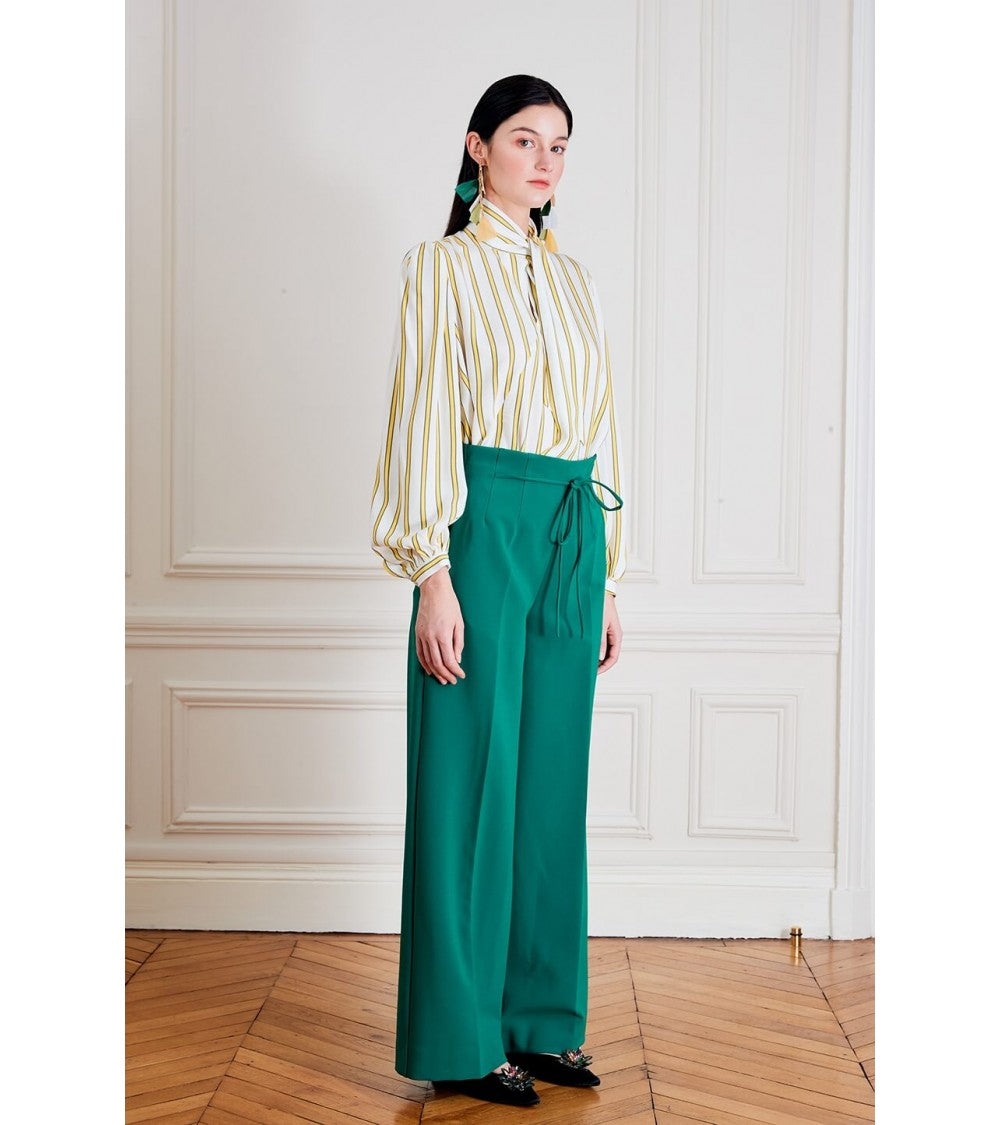Le 308 Théo - Pantalon droit taille haute chocolat