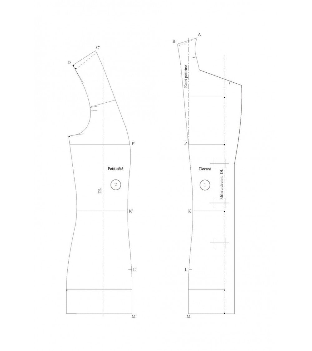 Veste tailleur à découpes bretelles sans petit côté (4 morceaux)