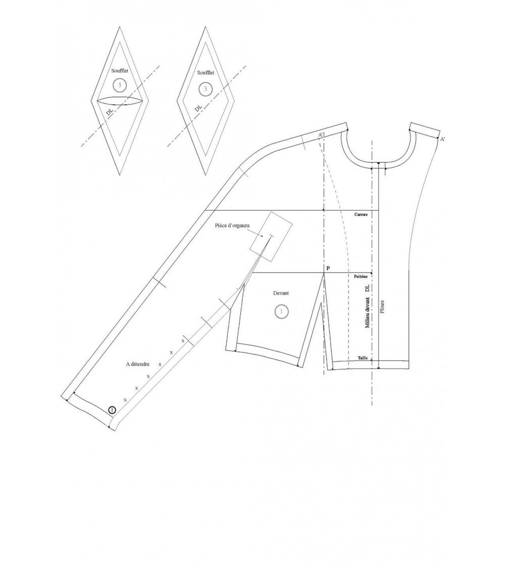 Couturage pour le kimono à soufflet (luxe)