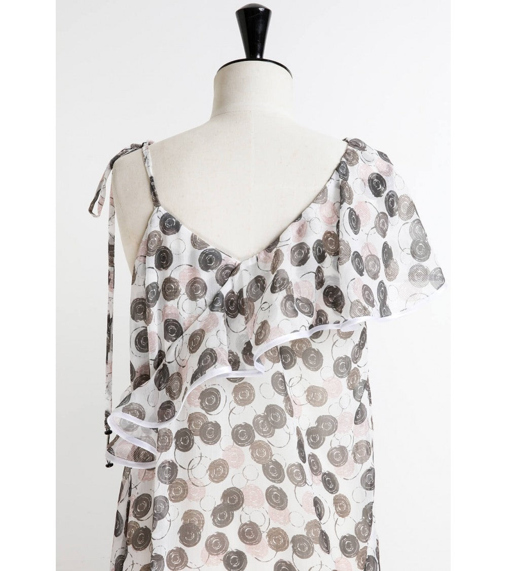 Top/robe à volant en asymétrie