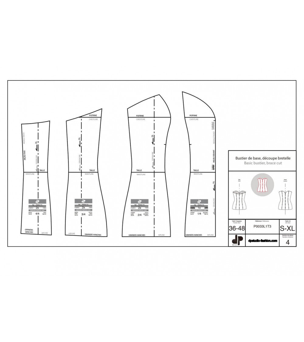 Bustier de base, découpe bretelle