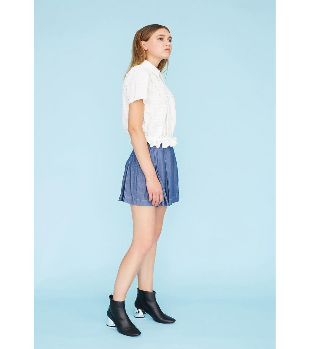 Blouse à plis creux et élastique à la taille